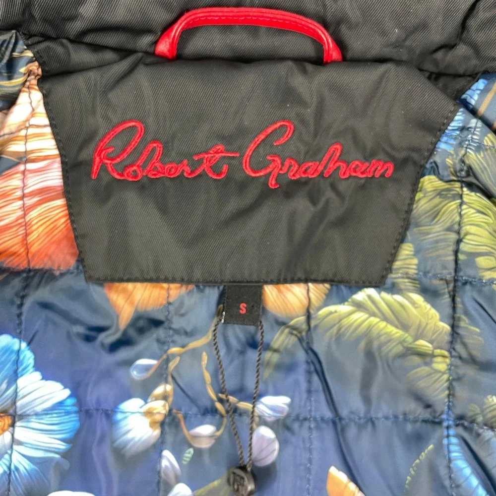 Robert Graham Men Black‎ Quilted Lined Full Zip Jacket Size S